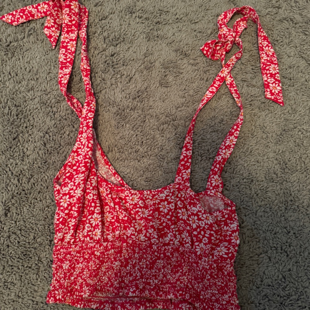 cropped tie tank top